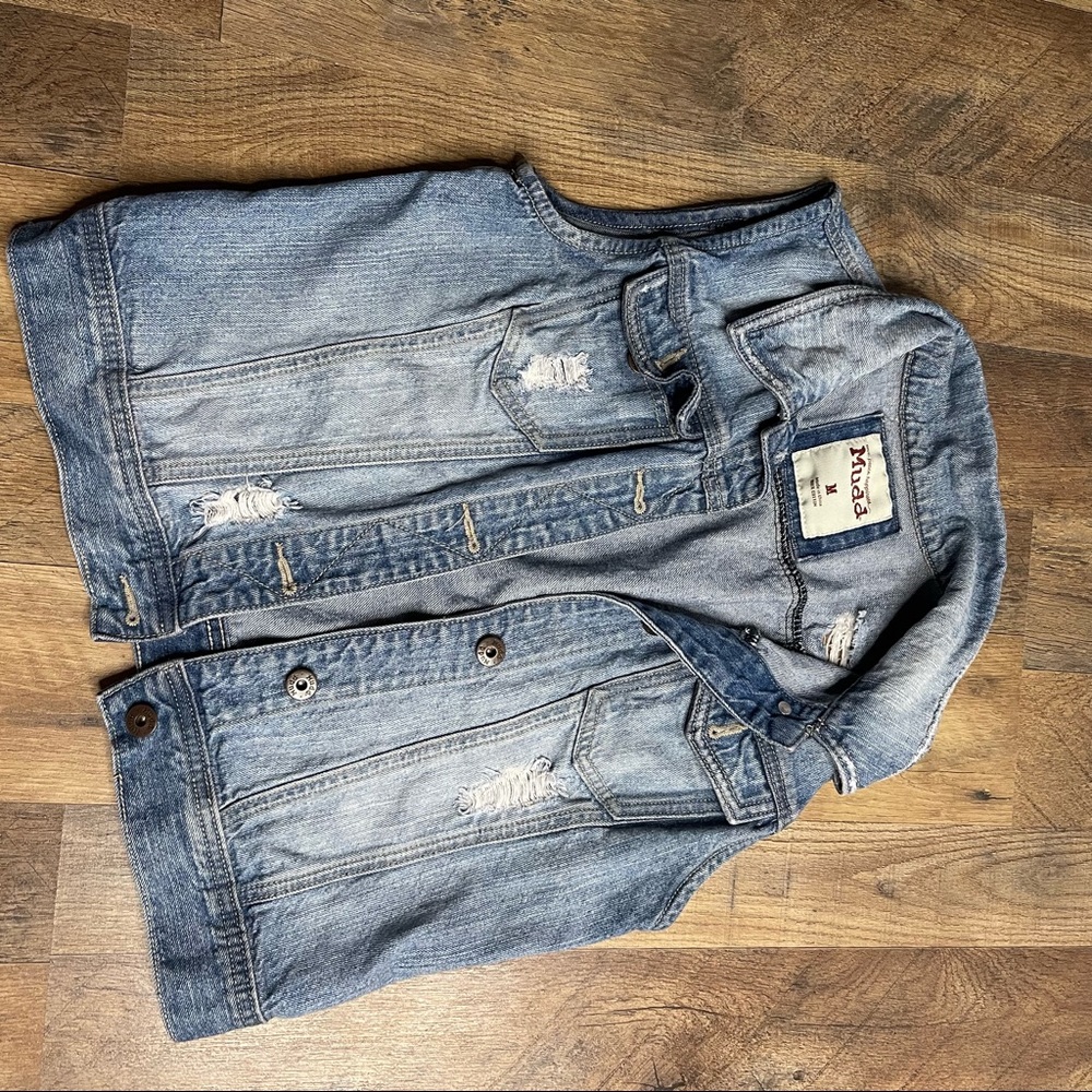 Mudd Jean Jacket Vest Real Jean with distressed holes